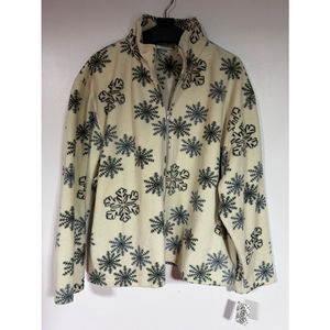 Vintage Nick & Sarah Snowflake Zip Front Fleece With Pockets Womens 3X NWT NEW